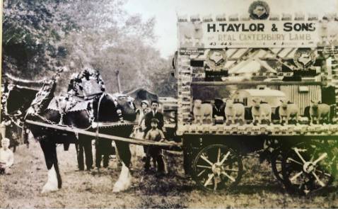 Taylors butchers at an old market