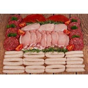 Selection of raw meat from bbq pack