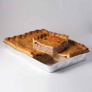 Corned beef and onion tray bake pie