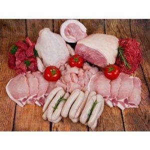 Large family raw meat selection