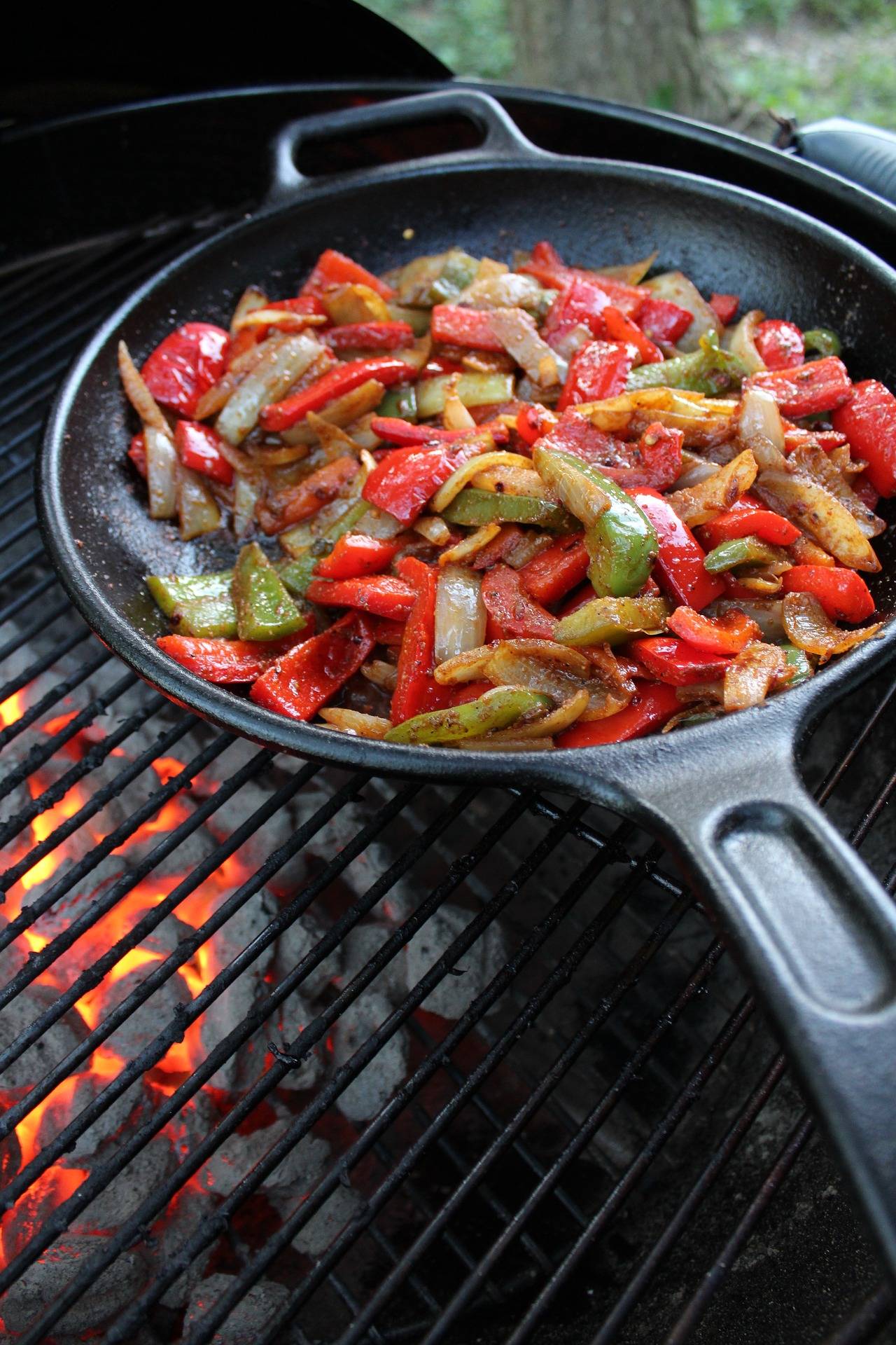 fajitas on a grill