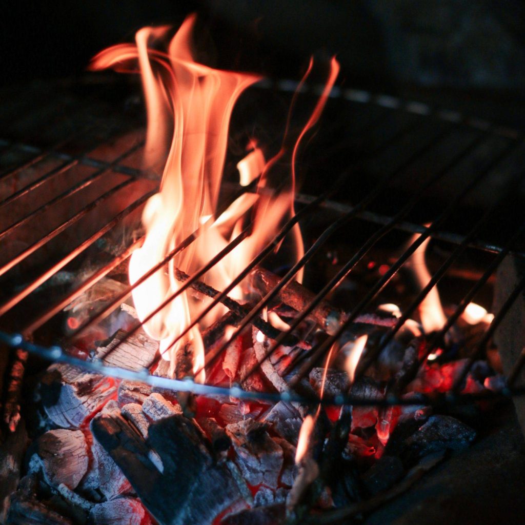 Flames on a BBQ