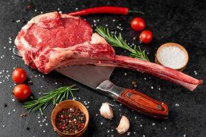 Tomahawk Steak on meat cleaver